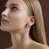 Cercei argint placati cu aur roz cu perle naturale albe si tortite DiAmanti SK25213GEL_W-G